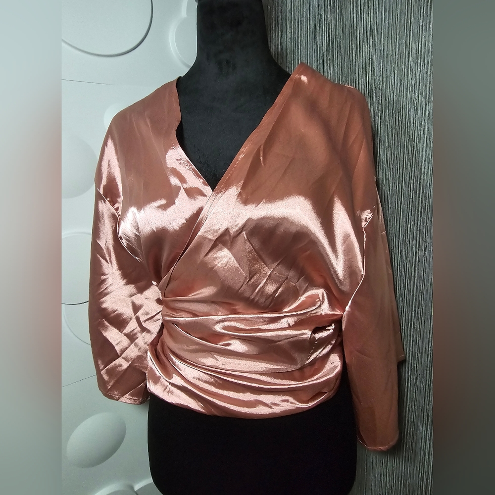 Pink silky top